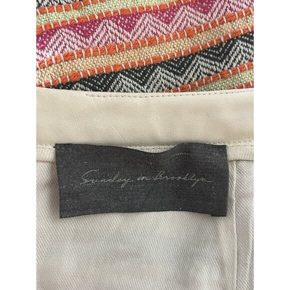 Sunday in Brooklyn Anthropologie mini skirt Preppy size S Leather waist pockets - Picture 5 of 6